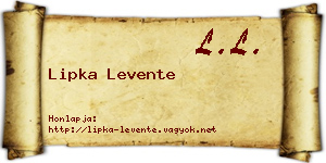 Lipka Levente névjegykártya